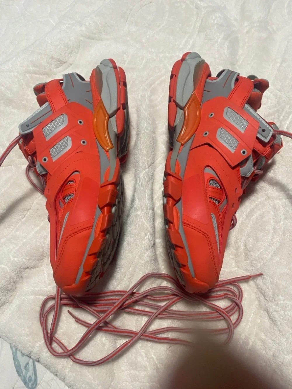 Balenciaga Orange Gray Layered Track Sneakers - Picture 15 of 16